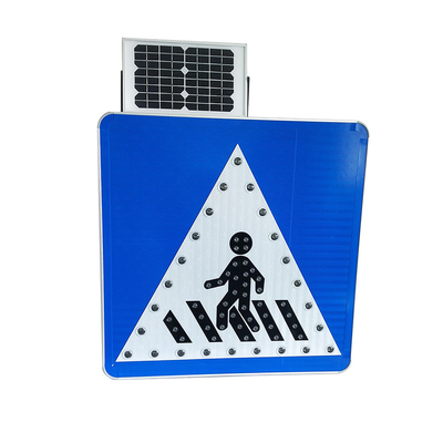 علامات حركة المرور الشمسية المقاومة للماء علامة عبور المشاة بالطاقة الشمسية من الألومنيوم