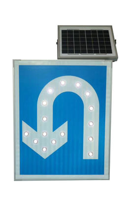 أزرق مقاوم للماء 65 مم 1000 متر لافتات شوارع تعمل بالطاقة الشمسية U Turn